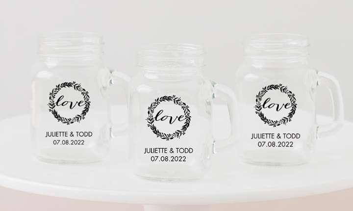 Personalized 4 oz. Mini Mason Jar Shot Glass Favor