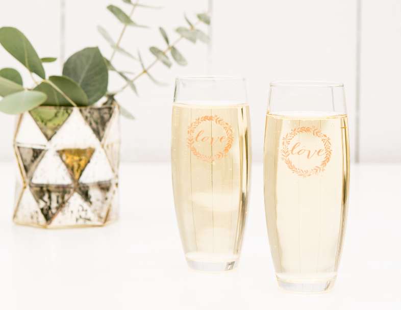 Shop Stemless Toasting Champagne Flute Favour